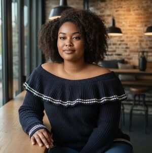 Vintage OSO Navy Off-Shoulder Nautical Knit Sweater with White Trim